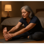 요가하는 중년여성