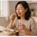 비타민 섭취 중년여성