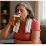 맥주 마시는 여성